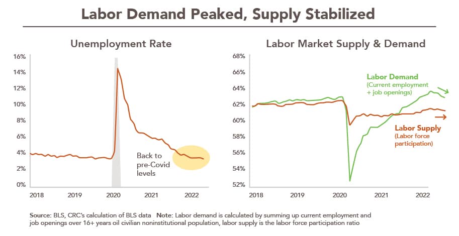 Unemployment Rate & Labor Supply Demand Chart