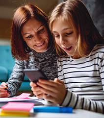 Mom and Daughter on Social Media